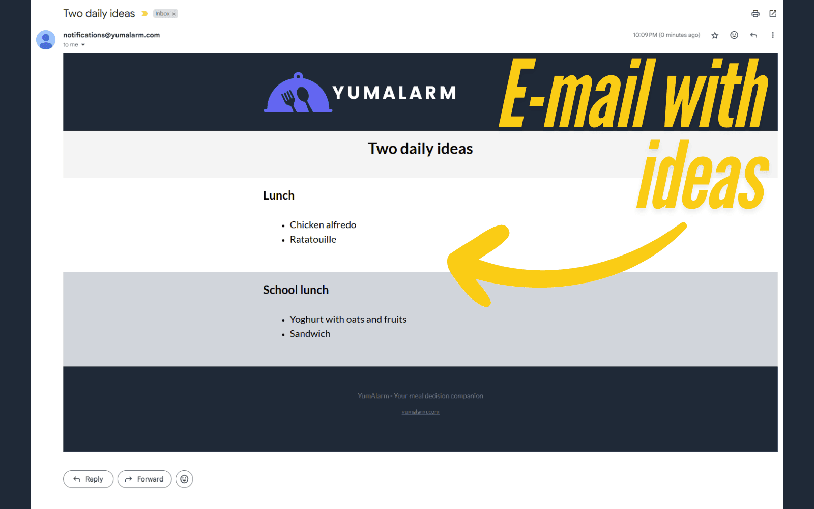 YumAlarm notification feature preview